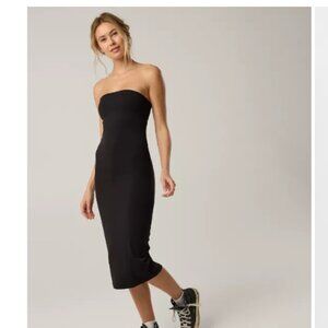 NWT OFFLINE By Aerie Real Me XTRA Night Out Midi Tube Dress Womens Medium Black